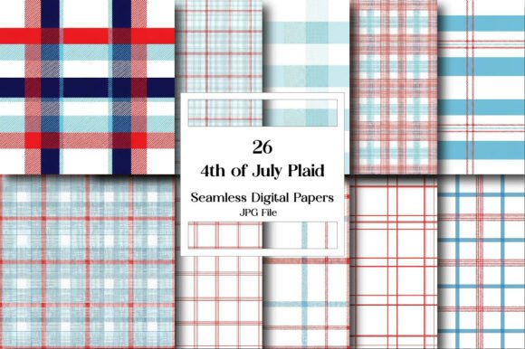 4th of July Plaid Digital Papers: A Creator's Toolkit