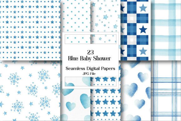 Blue Baby Shower Digital Paper: A Versatile Creative Asset