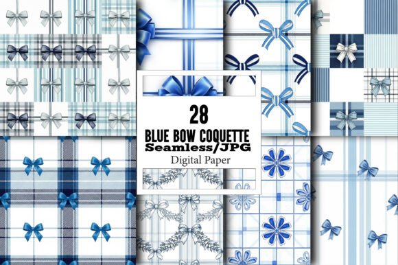 Blue Bow Coquette Digital Pattern: Your Key to Elegant Design