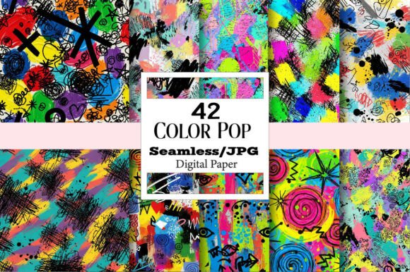 Color Pop Doodles Digital Paper: A Creative Catalyst