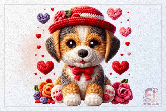 Crafting Warmth: The Charm of Crochet Valentine Bow with Heart Clipart