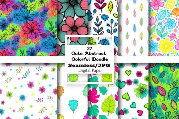 Cute Abstract Colorful Doodle Patterns for Modern Creators