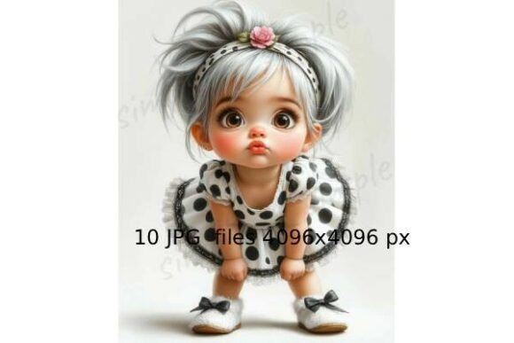 Cute Polka Dot Girl Clipart Bundle: Creative Fuel for Your Projects