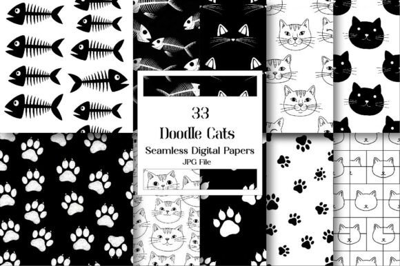 Doodle Cats Digital Pattern: Your Creative Toolkit