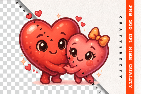 Embrace the Heartfelt Charm of Kawaii Love Hearts PNG Adorable