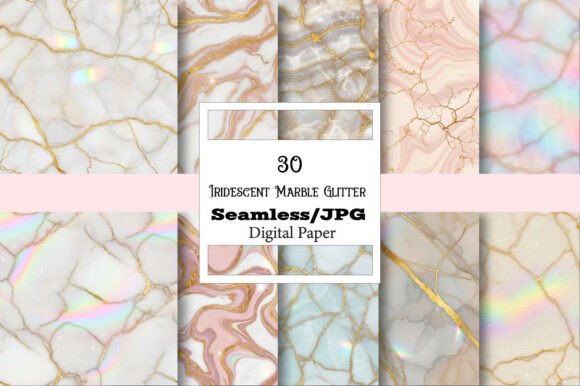 Exploring the Creative Potential of Iridescent Marble Glitter Digital Paper