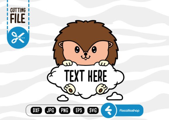 Hedgehog SVG and Cloud Split Monogram Craft Designs