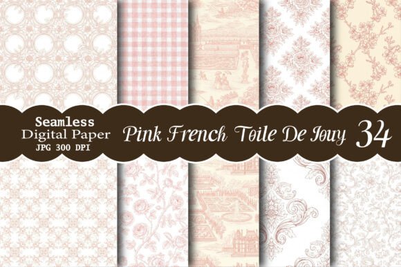 Introducing the Seamless Pink French Toile De Jouy Paper Set