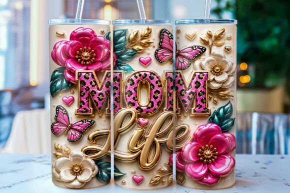Mastering the Modern Mom Look: The Inflated Mom Life 20oz Tumbler Wrap PNG