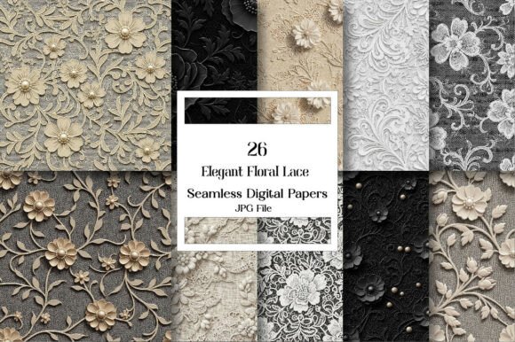 Seamless Elegant Floral Lace Patterns: The Ultimate Digital Creative Asset