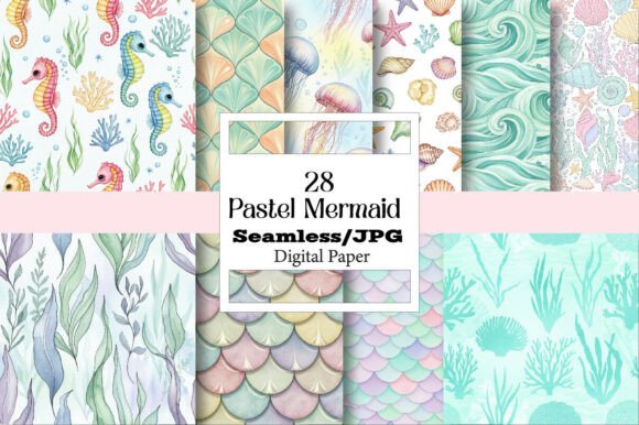 The Pastel Mermaid Digital Paper Bundle: A Versatile Creative Resource
