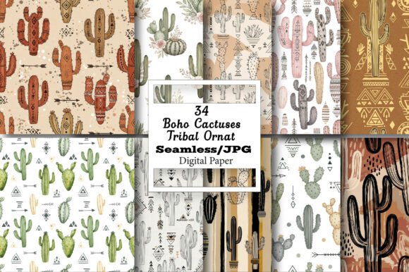 The Strategic Power of Boho Cactuses Tribal Ornat Digital Paper for Modern Creators