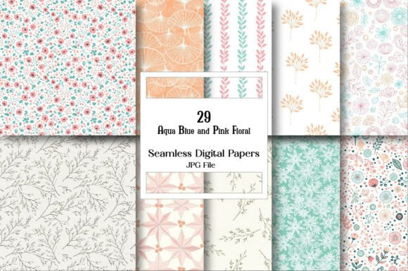 The Strategic Versatility of Aqua Blue and Pink Floral Digital Paper