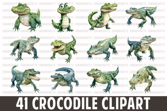 Transform Your Creative Projects with the Crocodile Watercolor Clipart Bundle