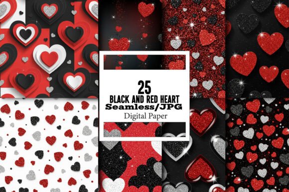 Unleash Your Creativity: The Versatile World of Black and Red Heart Digital Patterns