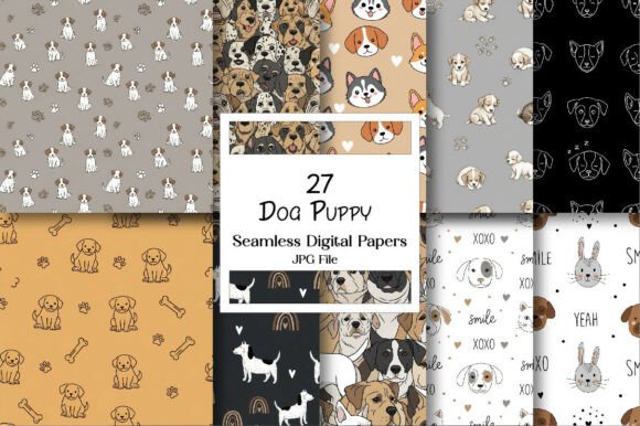 Your Creative Universe: Dog Puppy Digital Paper for Everything You Make